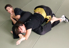 Students practicing armbars